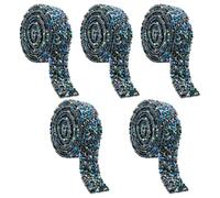Hotfix - Lot de 5 rouleaux de bandes strass scintillantes - Bandes de strass thermocollants - Multicolore - Pour travaux manuels, fête, mariage, décoration de vêtements
