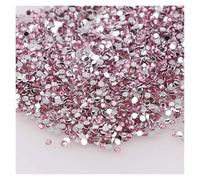 Hotfix Strass Lot de 1000 strass ronds non thermocollants 2/3/4 mm, en résine, à dos plat, for nail art, bijoux et vêtements(Light pink,4MM)