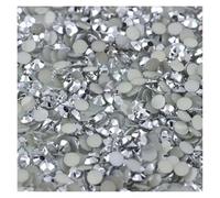 Hotfix Strass Lot de 1000 strass ronds non thermocollants 2/3/4 mm, en résine, à dos plat, for nail art, bijoux et vêtements(Mineral silver,2mm)