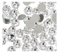 Hotfix Strass Lot de 1000 strass ronds non thermocollants 2/3/4 mm, en résine, à dos plat, for nail art, bijoux et vêtements(White,3.0mm)