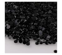 Hotfix Strass Lot de 1000 strass ronds non thermocollants 2/3/4 mm, en résine, à dos plat, for nail art, bijoux et vêtements(Black,2mm)