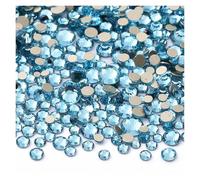 Hotfix Strass Lot de 1440 strass à dos plat en verre, tailles variées SS3-SS20, paillettes dorées, for nail art et vêtements(Green)