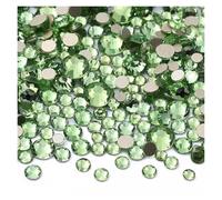 Hotfix Strass Lot de 1440 strass à dos plat en verre, tailles variées SS3-SS20, paillettes dorées, for nail art et vêtements(Peridot)