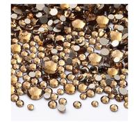 Hotfix Strass Lot de 1440 strass à dos plat en verre, tailles variées SS3-SS20, paillettes dorées, for nail art et vêtements(Lt Colorado Topaz)