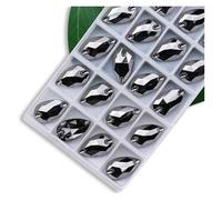 Hotfix Strass Strass à coudre de toutes tailles, couleurs cristal AB, gouttes populaires, pierres en, 2 trous(Gray Hematite,10x14mm 36pcs)