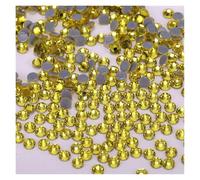 Hotfix Strass Strass thermocollants en verre pailleté à base plate for décoration de robe mariée, diamant for nail art(Citrine,SS20-1440Pcs)