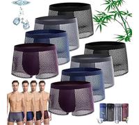 Hotgreenpepper Boxer en Fibre de Bambou, Boxer en Fibre de Bambou - pour Un Confort Tout au Long de la journée, Boxer en Soie glacée, Lot de 8, XXL