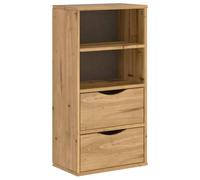 Hothingwell Armoire Latérale ODDA avec Tiroirs 40x24x79 cm Bois Massif Pin | 2 tiroirs,2 étagères,bois de pin massif,fixation murale incluse,chambre,salon,couloir