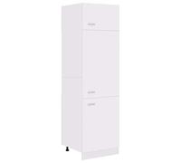 Hothingwell Armoire Réfrigérée Lyon Blanc 60x57x207 cm Bois d'Ingénierie | 4 étagères, 3 portes, rangement cuisine, facile à nettoyer, design simple