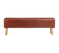 Hothingwell Banc Saut De Cheval 160 Cm Marron Cuir Véritable Et Bois Acacia | Siège cuir véritable résistant à l'usure, pieds bois acacia massif, rembourrage épais, style vintage