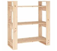 Hothingwell Bibliothèque 80x35x91 cm Bois Massif Pin Séparateur de Pièce | Étagère sans dos, pin massif, grain rustique, rangement livres DVD, entrée, salon