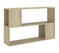 Hothingwell Bibliothèque Chêne Sonoma 100x24x63 cm Bois d'ingénierie | 2 étagères,compartiment ouvert de chaque côté,rangement magazines livres DVD,appareils multimédias,meuble salon,bureau