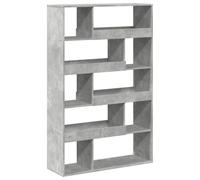 Hothingwell Bibliothèque Gris béton 100x33x156,5 cm Bois d'ingénierie | 10 étagères spacieux, cloison de séparation, surface lisse, nettoyage au chiffon humide, fixation murale non fournie