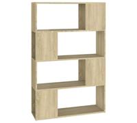 Hothingwell Bibliothèque Séparateur de Pièce Chêne Sonoma 80x24x124,5 cm | 4 compartiments spacieux, rangement magazines livres DVD, design classique, construction durable, salon bureau