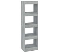 Hothingwell Bibliothèque Séparateur de Pièce Sonoma Gris 40x30x135 cm | Rangement livres DVD multimédia, cloison couloir, chiffon humide, design élégant