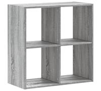 Hothingwell Bibliothèque Sonoma Gris 68,5x32x68,5 cm Bois d'Ingénierie | 4 compartiments,cloisons par couche,étagère et cloison séparation,fixation murale fournie,bureau et maison