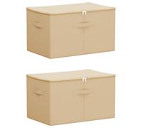 Hothingwell Boîte de Rangement 2 pc Tissu Non tissé 55 x 35 x 32 cm 61,6 L | 100 % polyester, tissu non tissé, design pliable, poignées à bec, 2 compartiments, rangement jouets livres écharpes