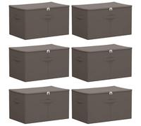 Hothingwell Boîte de Rangement 6 pc Tissu intissé 55 x 35 x 32 cm 61,6 L | 2 compartiments, design pliable, poignées à bec, 100 % polyester, tissu non tissé, chambre, salon