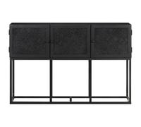 Hothingwell Buffet 3 Portes Bois Manguier 115 x 30 x 76 cm | Cadre Acier, Style Industriel, Rangement Lateral, Deco Salon