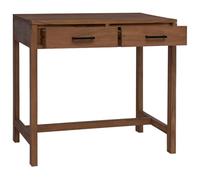 Hothingwell Bureau avec Tiroirs en Teck Massif 80 x 50 x 75 cm | Teck massif, rangement intégré, plateau spacieux, fixation murale fournie, entretien facile