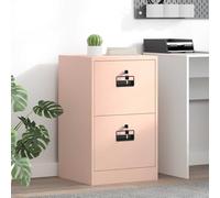 Hothingwell Cabinet de Dossier avec tiroir Rose 45,5 x 42 x 74,5 cm, Meuble de Rangement Industriel en Acier Laminé à Froid, Armoire de Bureau avec Étagères Coulissantes et Serrures à Came