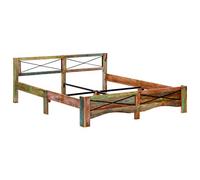 Hothingwell Cadre De Lit Bois Recupere Massif 180x200cm | Style Antique, Bois Vieilli Stable, Veines Uniques, Design Avec Sommier A Lattes