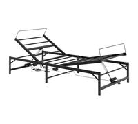 Hothingwell Cadre de Lit Électrique Réglable Noir 80 x 200 cm Acier | Télécommande filaire, réglage tête et pied indépendant, acier revêtu poudre, barrière au pied, montage facile