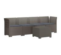 Hothingwell Canapé de Jardin 4 Places avec Coussins Look Rotin PP | Polypropylène solide, look rotin moderne, coin confort pour invités, balcon véranda terrasse