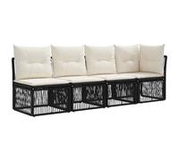 Hothingwell Canapé Jardin 4 Places Poly Rattan Acier | Housses amovibles lavables, rembourrage mousse confortable, design rustique, résistant aux intempéries
