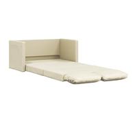 Hothingwell Canapé-Lit 2 en 1 Crème 112x174x55 cm Similicuir | Canapé convertible,lit double au sol,causeuse pliable,structure métal,usage polyvalent