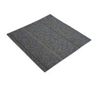 Hothingwell Carreau de Tapis Gris 50 x 50 cm 36 pc avec Rayures | Dalles de moquette modernes, polypropylène et bitume, surface en boucle, intérieur, chambres, salons, pose amovible