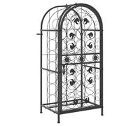 Hothingwell Casier à Vin 33 Bouteilles Fer Forgé Noir | Fixation Murale Incluse, Verrouillable, Design Élégant pour Bar, Cave, Cuisine