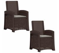 Hothingwell Chaise de Jardin Inclinable 2 pc Rotin PP Dossier 3 Positions | Polypropylène durable, cadre solide, usage extérieur, jardin patio balcon, légère, entretien facile