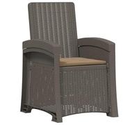 Hothingwell Chaise de Jardin Inclinable en Rotin PP avec Dossier Réglable | Polypropylène durable, cadre solide, 3 positions, résistance pluie et soleil, entretien minimal, jardin patio balcon