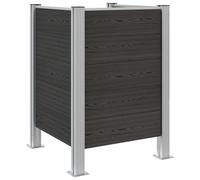 Hothingwell Clôture de Poubelle Gris 85 x 85 x 115 cm Aluminium et WPC | Design modulaire,base aluminium,installation au sol,séparation jardin,usage extérieur,cour