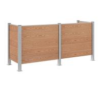 Hothingwell Clôture de Poubelle Marron 237 x 85 x 115 cm Aluminium et WPC | Séparation jardin,zone déchets,cour extérieur,panneaux modulaires,base aluminium,montage tournevis