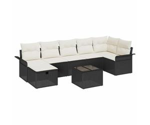 Hothingwell Ensemble de Canapé de Jardin 8 pc Poly Rotin Modulaire | Coussins amovibles, rangement caché, couleur terre, terrasse, jardin, usage extérieur