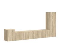Hothingwell Ensemble Meuble TV 3 Pieces Chene Sonoma Bois d'Ingenierie | Placards muraux, fixations pretes, portes et etageres, rangement multimedia, salon contemporain