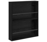 Hothingwell Étagère à magazines murale Chêne noir 60 x 12 x 70 cm | Porte-revues mural, bois d'ingénierie, étagères ajustables, fini lisse, salon, bureau, petits espaces
