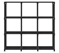 Hothingwell Étagère d'Affichage 9 Cubes Noir 103x30x107,5 cm Tissu | Cadre en acier,9 compartiments ouverts,autoportante,légère à déplacer,moderne,noir,tissu