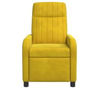 Hothingwell Fauteuil Inclinable Velours Jaune, Métal et Bois | Angle Réglable 115-160°, Accoudoirs Plats, Tissu Polyester Doux, Salon ou Bureau
