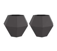 Hothingwell Jardinière 2 Pièces Noir 100 x 100 x 80 cm Acier | Design rectangulaire,usage extérieur,jardin,balcon,patio,acier solide,entretien au chiffon sec,assemblage à deux