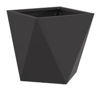 Hothingwell Jardinière Noir 30 x 30 cm en Acier pour Extérieur | Base intégrée, côtés ondulés, acier robuste, jardin, terrasse, patio, allées, entrées, entretien facile