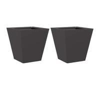 Hothingwell Jardinières 2 Pcs Noir 30x30x30 cm Acier | Acier résistant rouille,usage extérieur,balcon patio jardin,plantes légumes herbes,sans trous drainage,-basculement