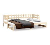 Hothingwell Lit Coulissant sans Matelas 2X(80x200) cm Bois De Pin Massif | Cadre de lit de jour,canapé-lit coulissant,sommier à lattes,bois de pin massif,manuel de montage inclus