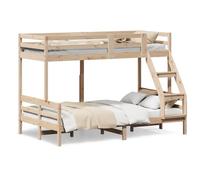 Hothingwell Lit Superposé Bois Pin Massif 80x200 120x200 cm | Cadre Lit Seulement, Design Compact, Garde-corps Sécurité, Pour Espaces Limités