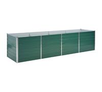 Hothingwell Lit Surélevé De Jardin Acier Galvanisé 320x80x77 Cm Vert | Potager extérieur, balcon, patio, culture légumes herbes fleurs, métal galvanisé, vert