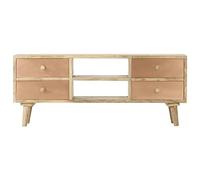 Hothingwell Meuble TV 110x30x45 cm Bois De Manguier Massif | Bois dur tropical, Grand espace de rangement, Veines de bois uniques, Armoire hifi