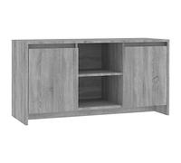 Hothingwell Meuble TV Bois d'ingénierie 102x37,5x52,5 cm Gris | Portes et compartiments, rangement pour essentiels, dessus robuste pour décoration, nettoyage facile