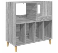 Hothingwell Support De Platine Sonoma Gris 82 x 39,5 x 82,5 cm | Bois d'ingénierie, style moderne, rangement vinyles, fixation murale, assemblage simple